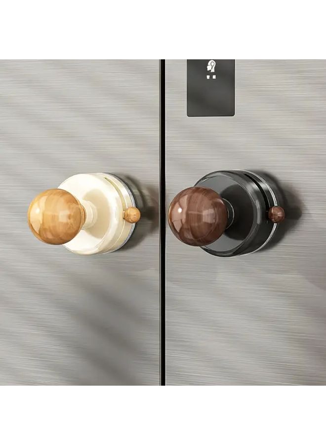 No Drill Adhesive Door Handle Dark Black Strong Suction Cup Easy Installation For Drawers Cabinets Fridge - Image 2