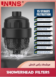 UNUNS Shower Head With Filters,5 Modes Shower Filter Head For Hard Water,15 Stage Water Filter Showerhead For Remove Chlorine And Harmful Substances  - Image 2