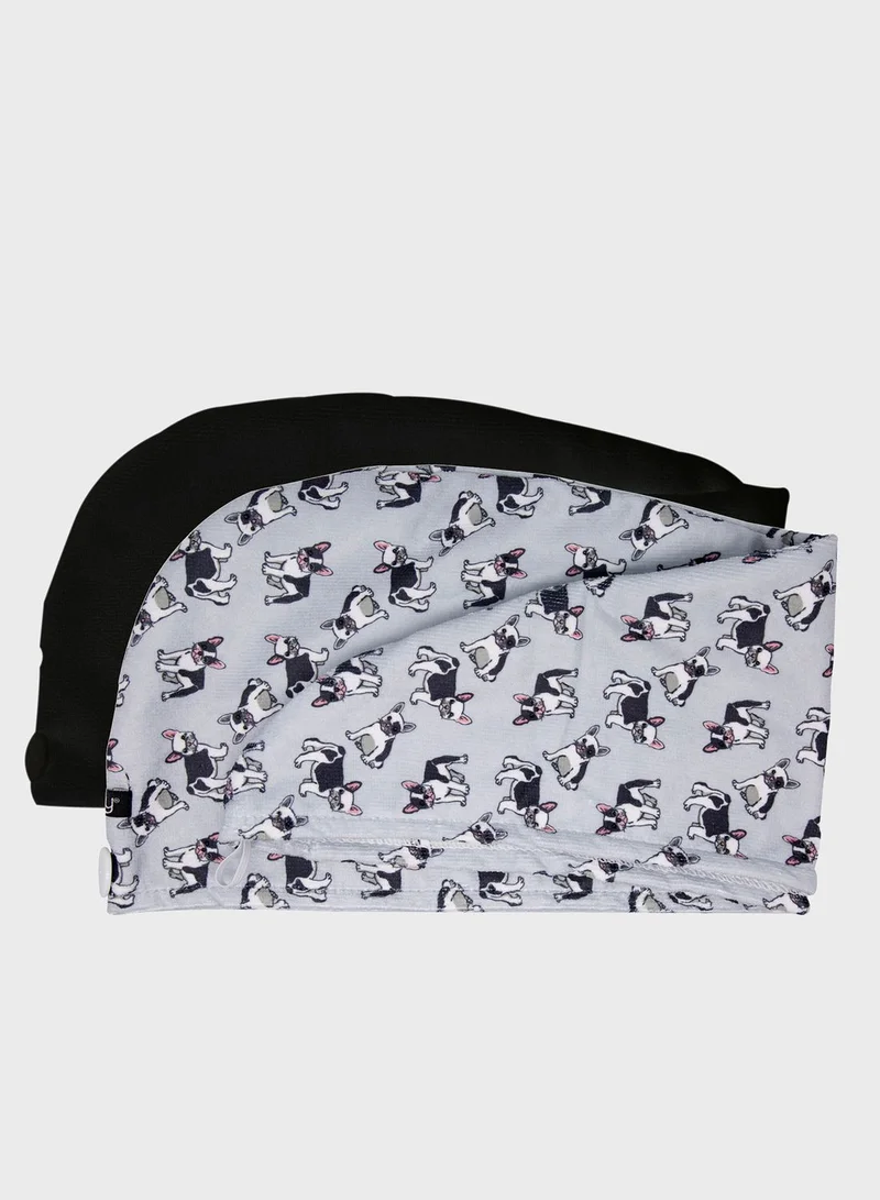 Danielle Creations Studio Dry Hair Drying Turban Set - Frenchie Grey