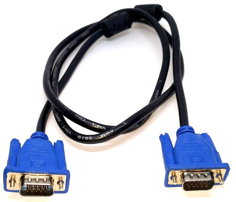 RODMED Male to Male VGA Cable 1.5M, Support Monitor/PC/LCD/LED, Plasma, Projector, TFT (Blue) - Image 2