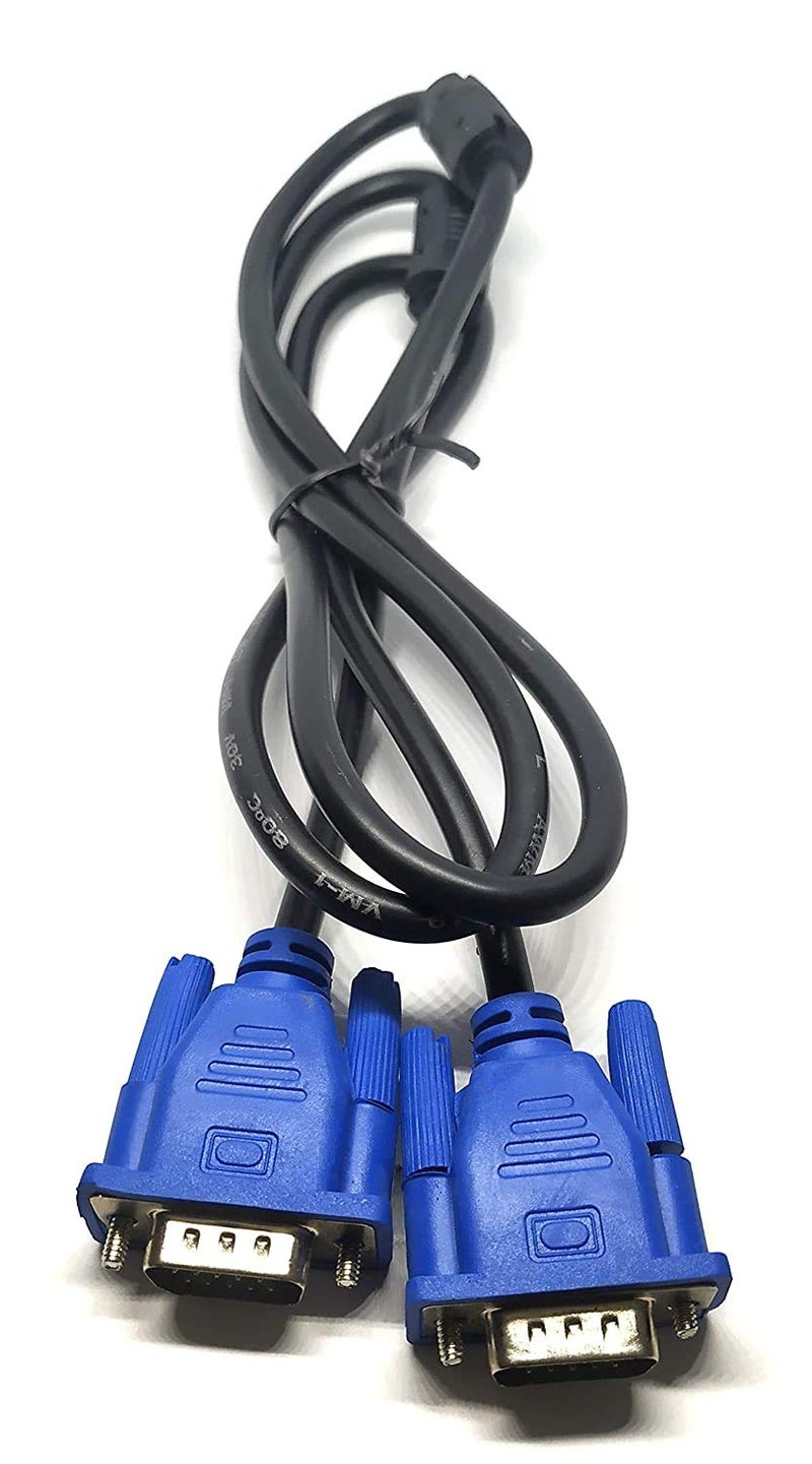 RODMED Male to Male VGA Cable 1.5M, Support Monitor/PC/LCD/LED, Plasma, Projector, TFT (Blue) - Image 3