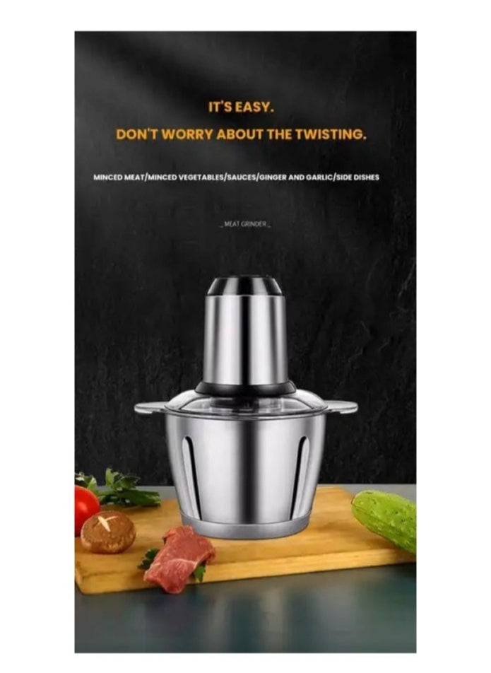 Denx - Durable Electric Stainless Steel Meat Grinder 850W 2 Speeds With 5L Stainless Steel Bowl - Image 1