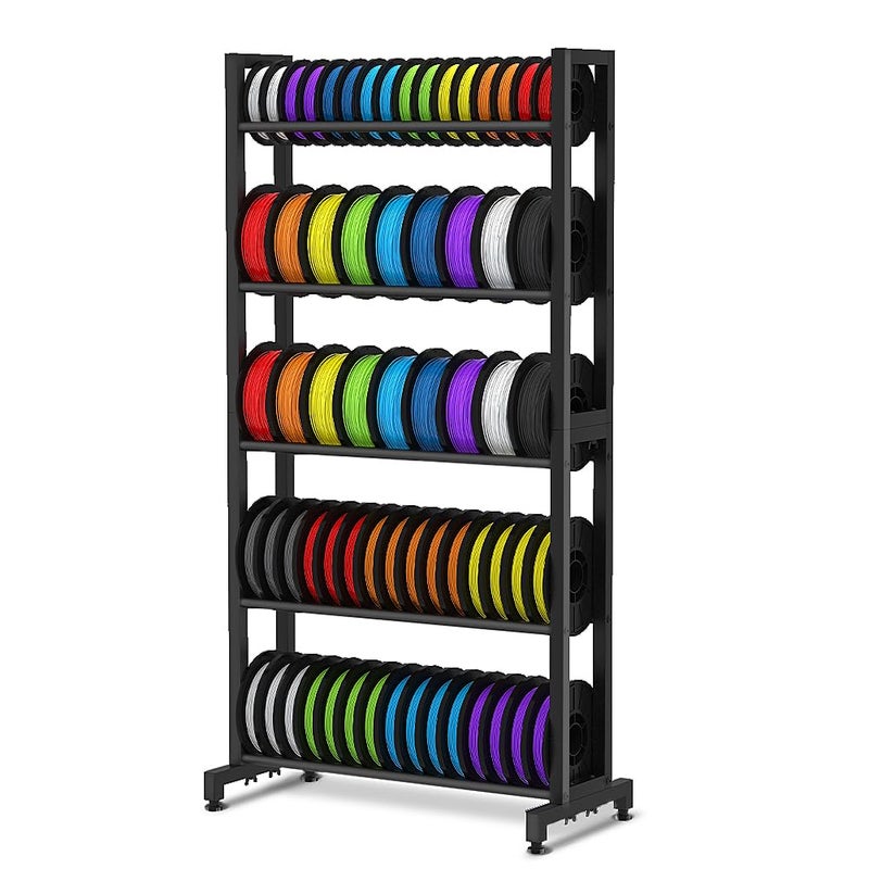 gostle 3D Printer Filament Storage Rack, Heavy-Duty 5-Tier Organizer for 3D Printing Spools, Large Capacity Holder for 3D Printing Rolls - Image 1