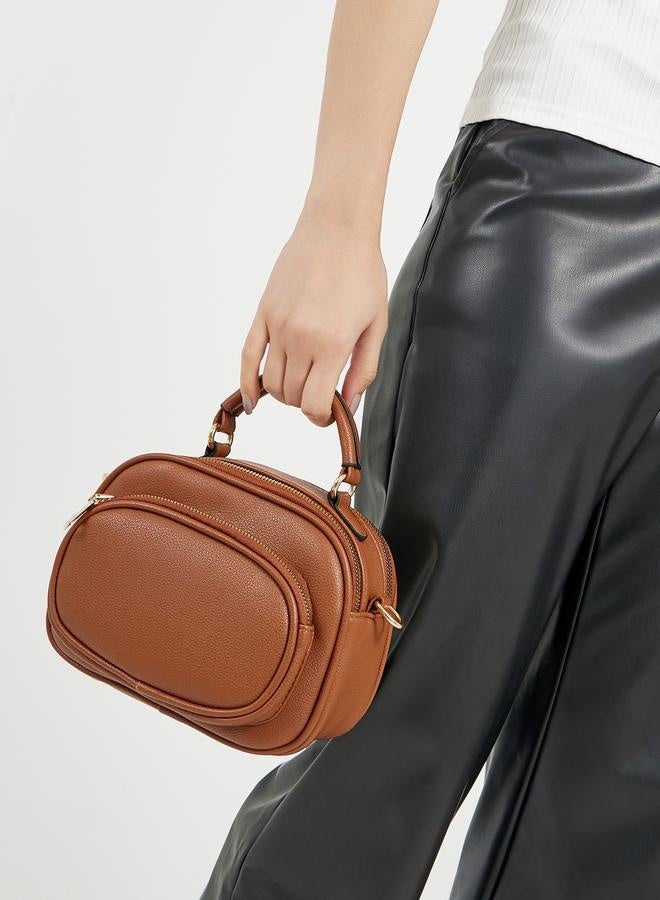 ستايلي حقيبة كروس بودي بمقبض علوي بلون سادة - Image 3