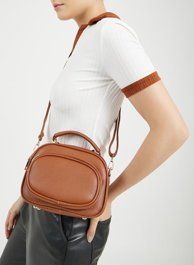 ستايلي حقيبة كروس بودي بمقبض علوي بلون سادة - Image 2