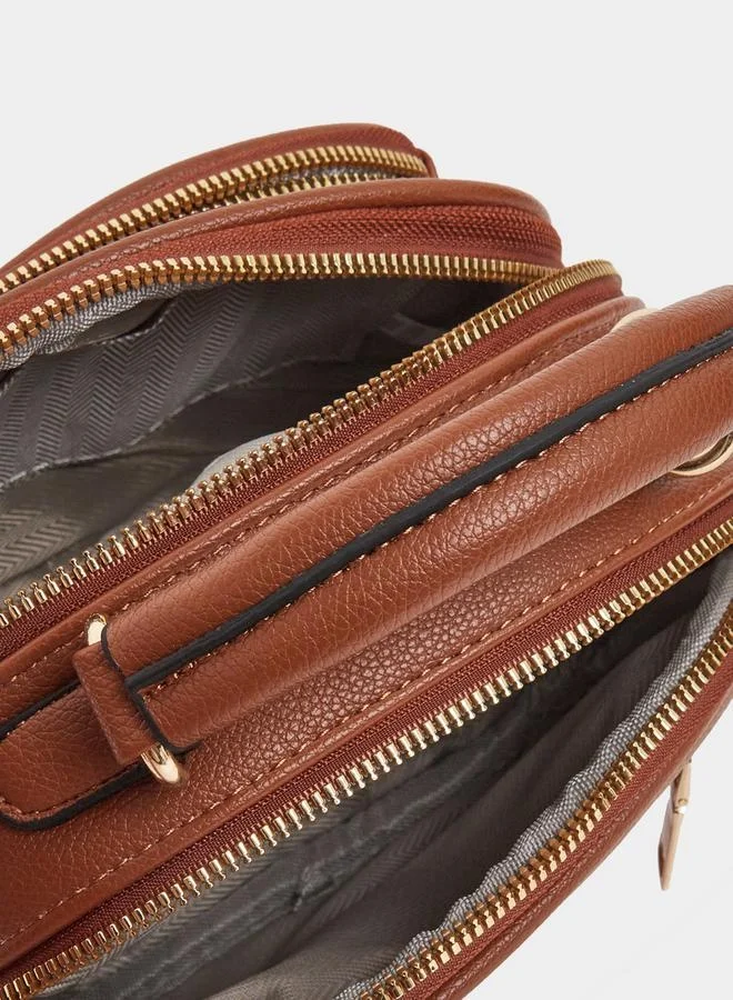 Styli Solid Crossbody Bag with Top Handle