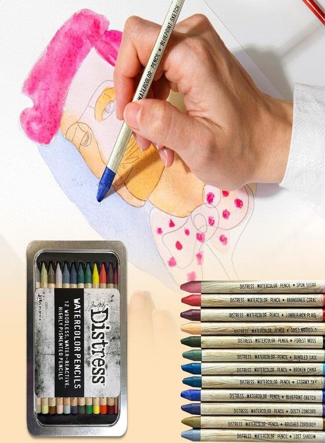 Tim Holtz Ranger Distress Watercolor Pencil 12pc Set 4 TDH83580 - Image 3