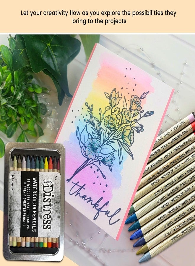Tim Holtz Ranger Distress Watercolor Pencil 12pc Set 4 TDH83580 - Image 4