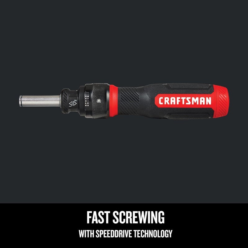 CRAFTSMAN Ratcheting Screwdriver, SpeedDrive, 2” Double Ended Bits Included, Handle Holds Up To 6 Bits (CMHT68129) - Image 4