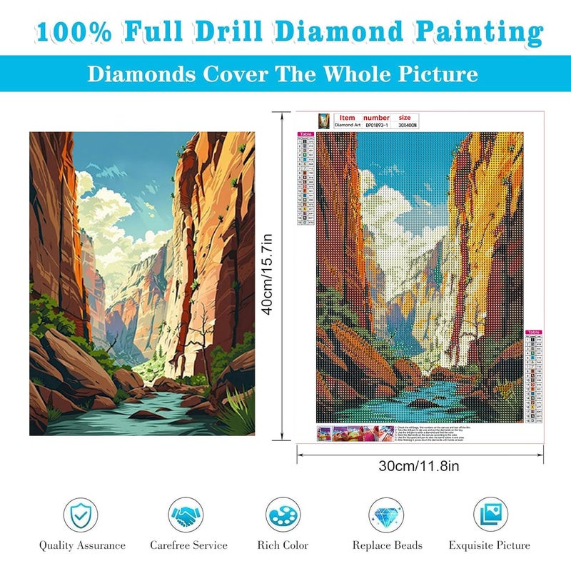 ARPADAMO 4 Pack Diamond Art Kits for Adults,5D National Park Diamond Painting DIY Diamond Art Landscape Diamond Painting for Adult,Round Full Drill Diamonds, Diamond Kit for Home Decor-12x16inch - Image 4