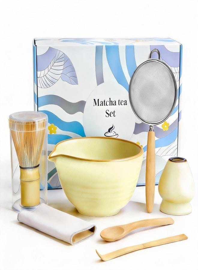 ARTFLY Matcha Whisk Set 7 Pcs, Japanese Matcha Kit with Ceramic Bowl, Bamboo Chasen Whisk, Scoop, Sifter & Holder | Complete Starter Set for Beginners | Mother‘s Day, Father’s Day, Housewarming Gift - Image 1