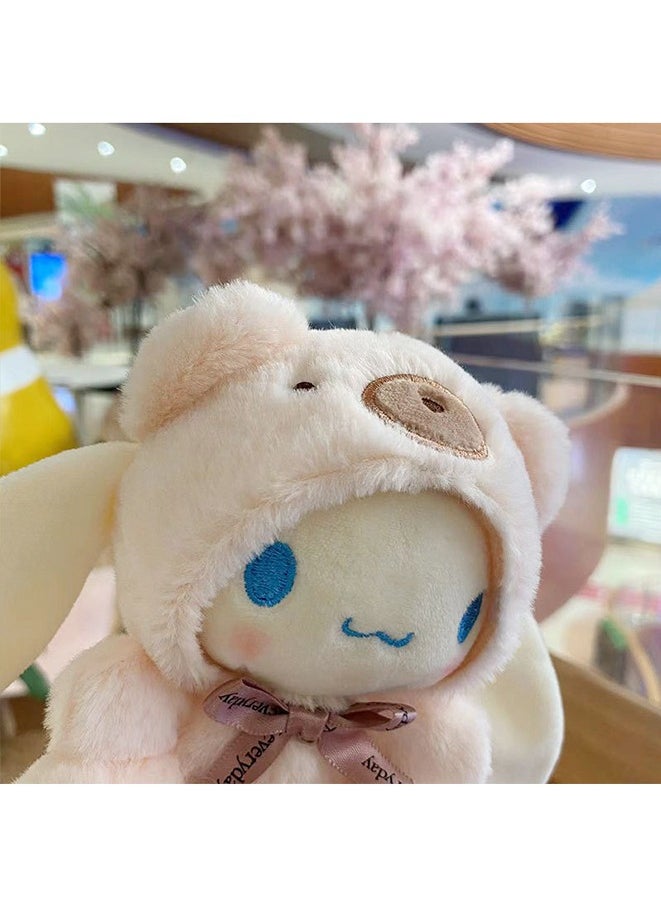 Generic - Sanrio Lovely Plush Toys Doll Keychain Short plush bear costume Cinnamoroll 15cm Plush Doll for Backpack,car,stationery box pendant - Image 1