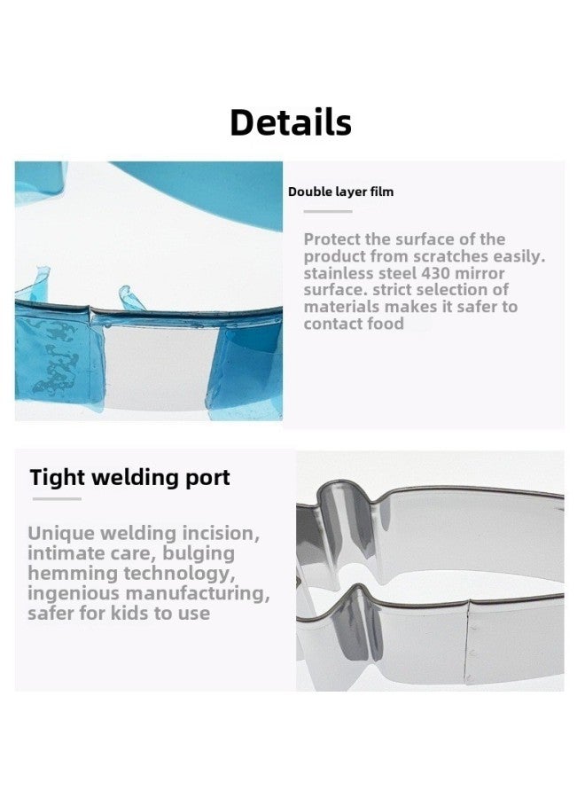 Rugby Cookie Mold Stainless Steel Baseball Football Basketball Shoes Flip Cake Mold Baking Tools Cookies-Specifications:Sports Shorts-Color:Silver Gray - Image 2