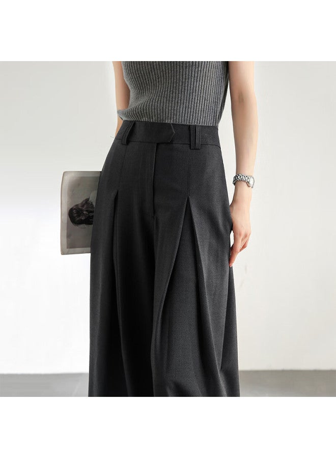 Sentubila Loose Slimming Wide Leg Pants Women's Spring And Autumn Long Pants High-end Versatile Floor-length Casual Pants Black XL - Image 1