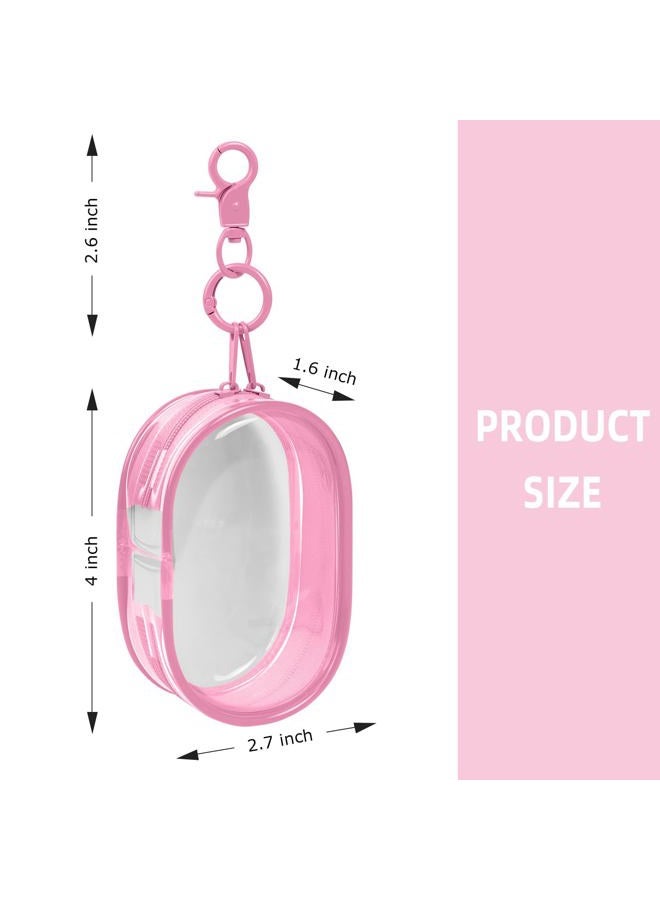 Linsaner 1|2|4 Pack Storage Bag for Organizing Data Cables, Earphone, Chargers, Keys, Change, Blind Box Doll Transparent Display Bag, Tech Pouch, Portable Multi-Function Storage (Pink, 1Pack) - Image 2