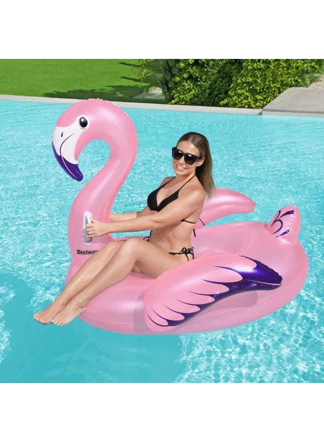 بست واي مرتبة حمام سباحة قابلة للنفخ فاخرة بلون فلامنجو وردي 153x143cm