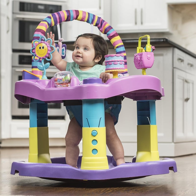 evenflo Exersaucer Bouncing Activity Saucer, Sweet Tea Party - Image 3