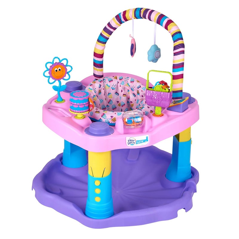 evenflo Exersaucer Bouncing Activity Saucer, Sweet Tea Party - Image 1