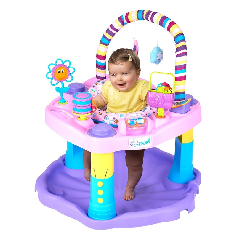 evenflo Exersaucer Bouncing Activity Saucer, Sweet Tea Party - Image 2