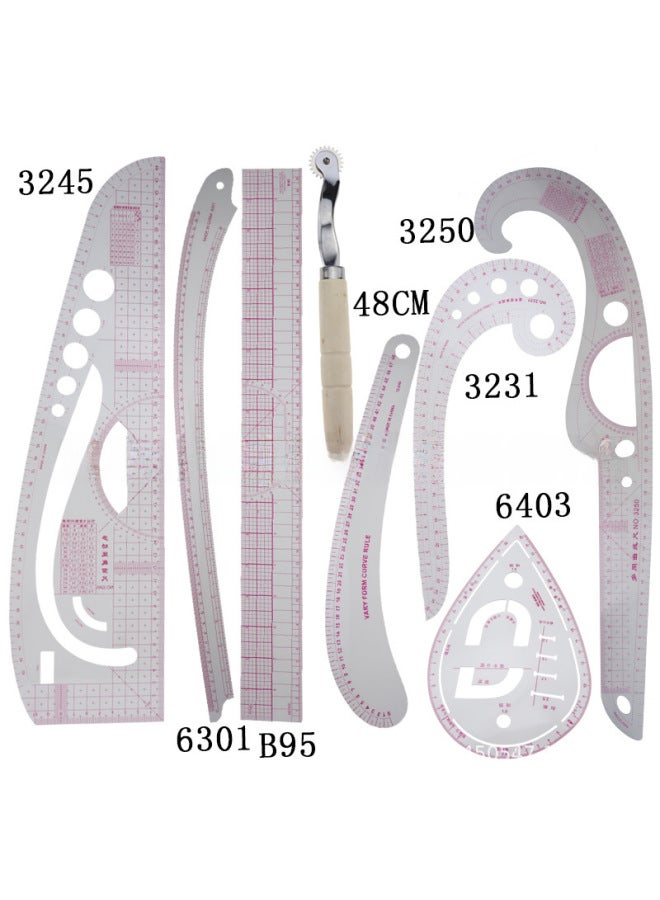 Thumb Clothing Ruler Cutting Ruler Sleeve Cage Ruler Ruler Curve Ruler Button Arc Ruler Set - Image 1