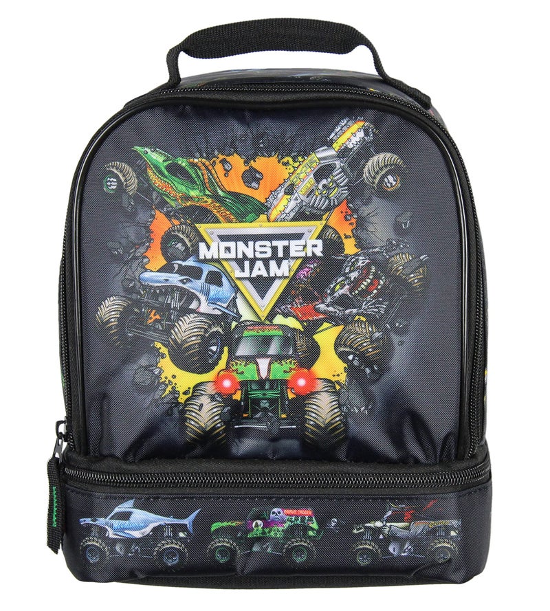 INTIMO Monster Jam Grave Digger Megalodon Pirate's Curse Dual Compartment Lunch Box Bag - Image 2