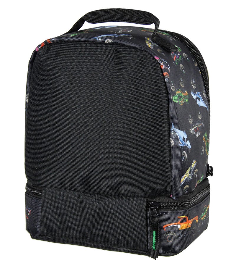 INTIMO Monster Jam Grave Digger Megalodon Pirate's Curse Dual Compartment Lunch Box Bag - Image 5