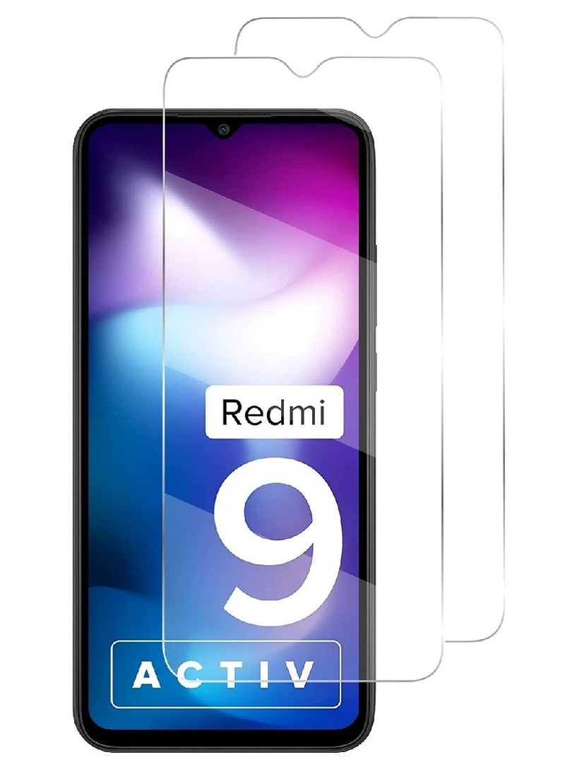 Super 2 Pieces Tempered Glass Screen Protector Clear Designed For Xiaomi Redmi 9 Active Full Screen Coverage And Bubble Free - Image 1