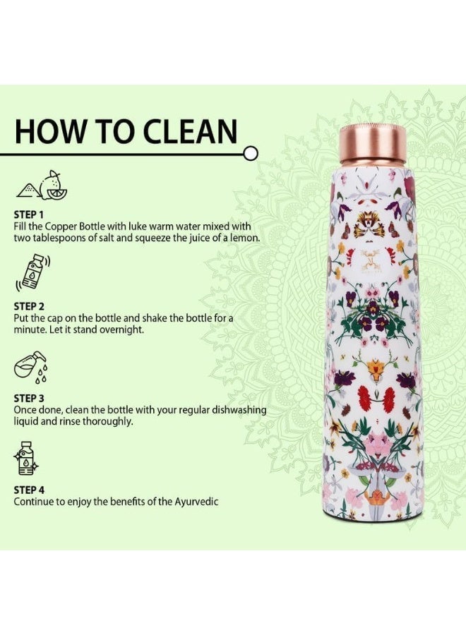 MERCAPE® 100% Pure Original Copper Water Bottle Premium Quality - Multi Colored Ample Design, Leak Proof, Joint Less (950ml) for for Drinking, BPA-Free, Leak-Proof, Boosts Immunity, Supports Digestive & Liver Health, Ayurveda Inspired - Image 3