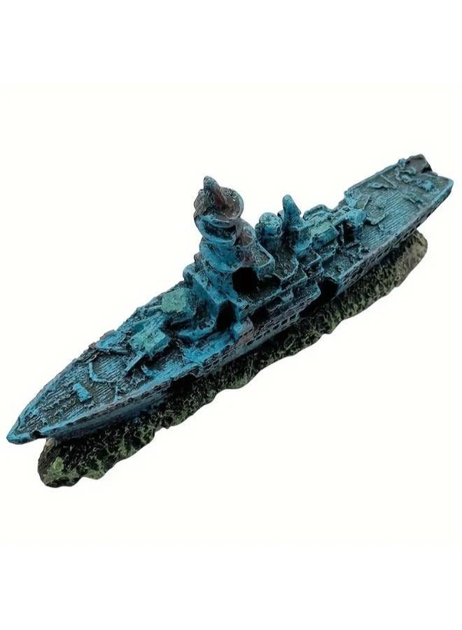 ديكور حوض أسماك سفينة حطام السفينة 21 × 3.5 × 10 سم - Image 2