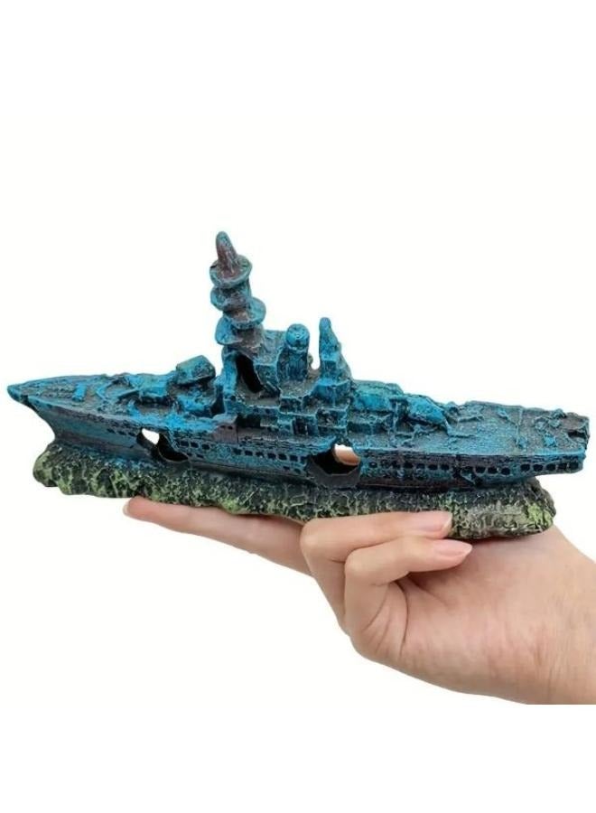 ديكور حوض أسماك سفينة حطام السفينة 21 × 3.5 × 10 سم - Image 3