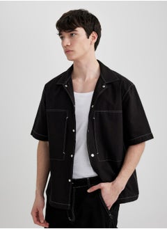 DeFacto Relax Fit Cotton Short Sleeve Shirt  - Image 3