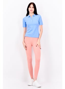 GANT Women Regular Fit Brand Logo Short Sleeves Polo Shirt, Light Blue  - Image 4