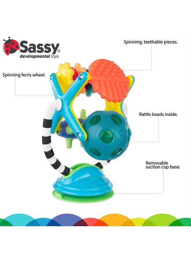 Sassy Teethe & Twirl Sensation Station 2-in-1 Suction Cup High Chair Toy, Developmental Tray Toy for Early Learning, Ages 6+ Months  - Image 3