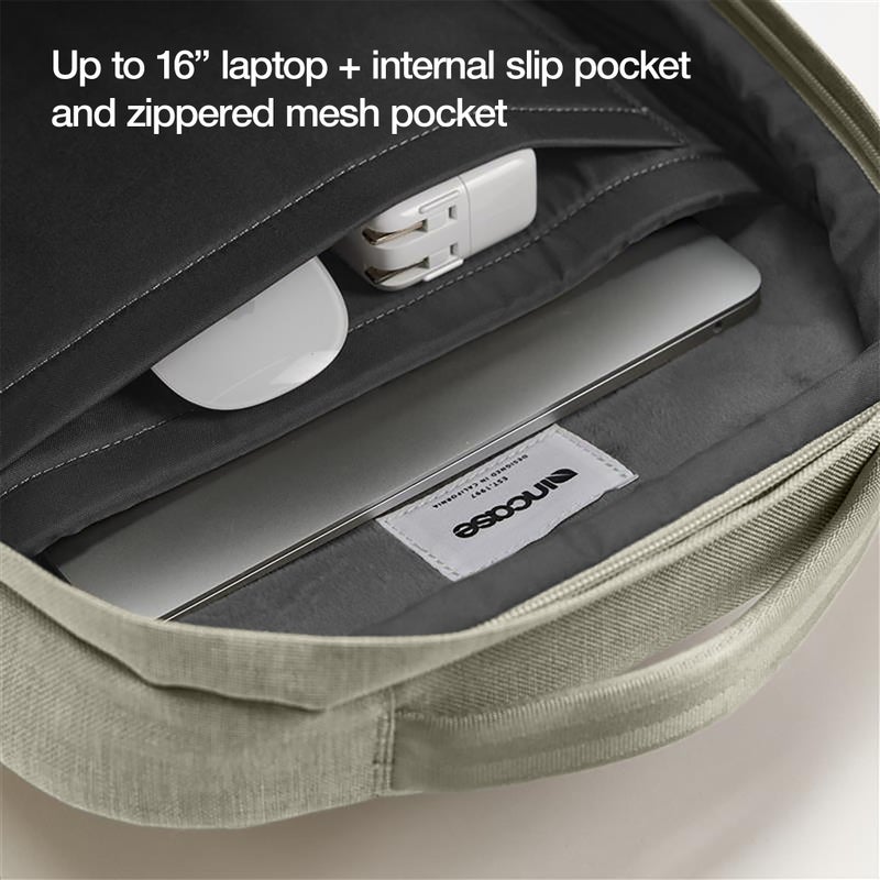 Incase Crosstown Backpack â€“ 20L Everyday Laptop Backpack for Work, Travel â€“ 16" Faux Fur Laptop Sleeve, External Front Pocket, Water Bottle Pockets, Travel Pass Through - Limestone - Image 4