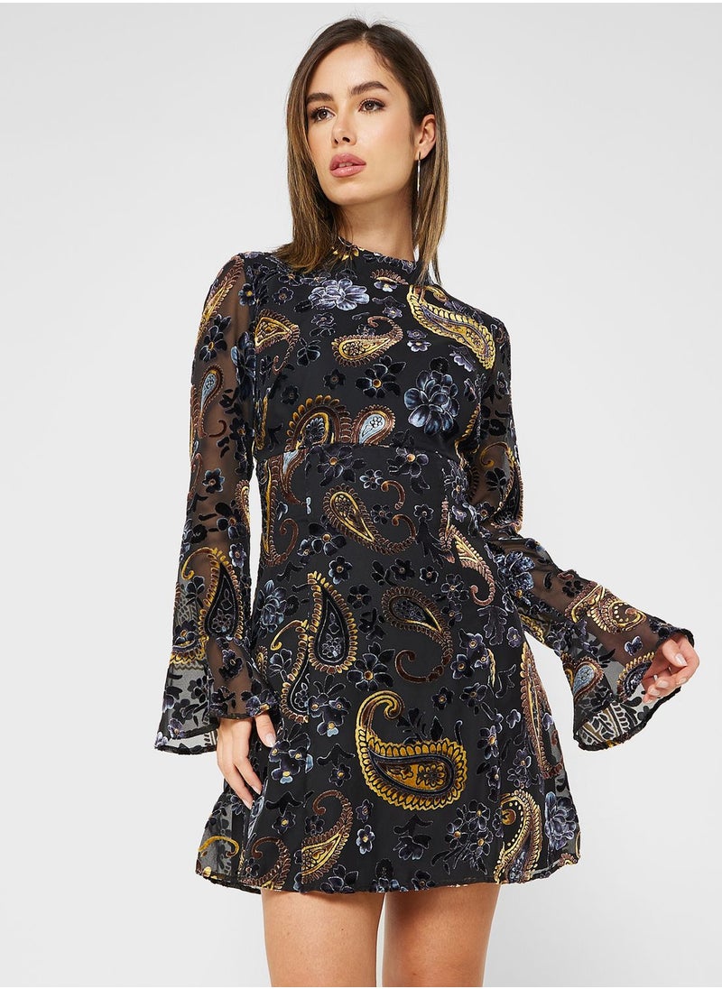 GUESS - High Neck Print Dress - Image 1