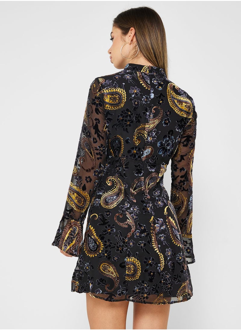 GUESS - High Neck Print Dress - Image 1