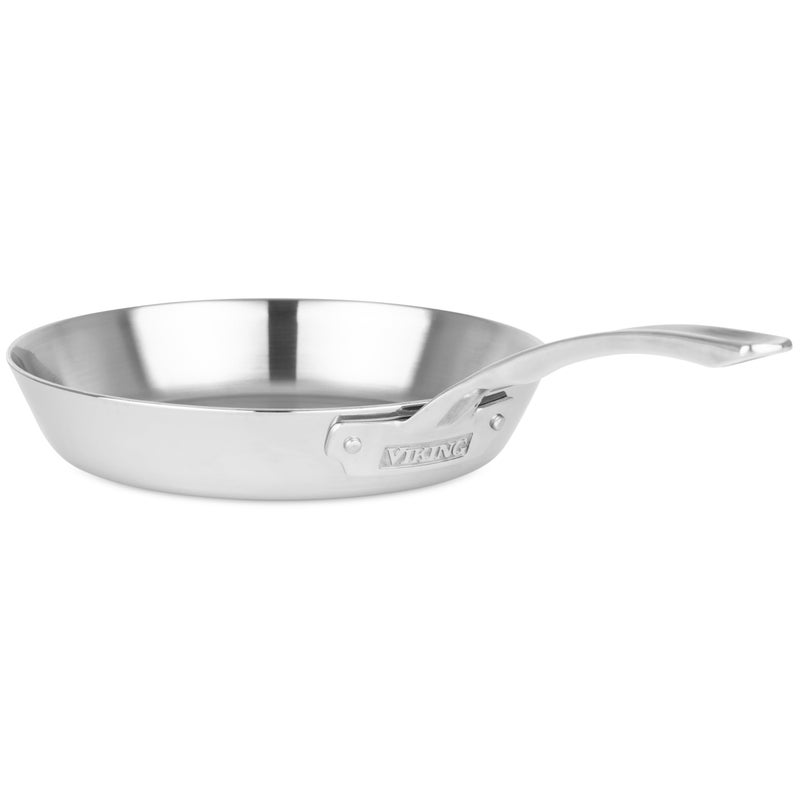 Viking Contemporary 3Ply Frying Pan 10 Inch Stainless Steel Fry Pan 5 Quarts Silver