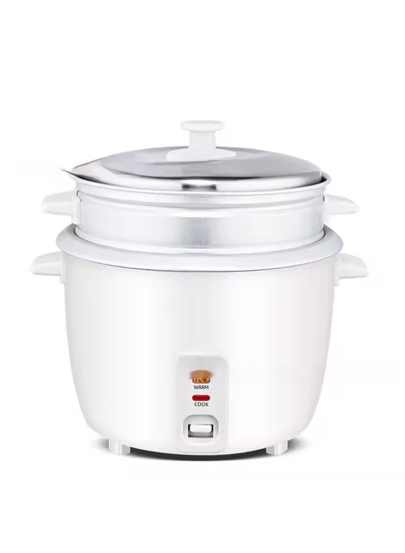 1 Liter 400W Electric Rice Cooker With Non-Stick Inner Pot And Stainless Steel Lid, Includes Warm/Cook And Steam Function/Rice Spoon And Measuring Cup/Perfect For Cooking Rice And Other Grains, Steaming Vegetables.  - Image 1