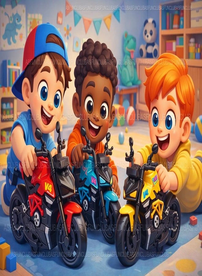 ASFunClub ألعاب دراجات رياضية من فن كلوب، ألعاب سيارات تعمل بالسحب للخلف للأطفال، ألعاب دفع وانطلاق للأطفال، سيارات دفع وانطلاق للأطفال، ألعاب سيارات تعمل بالاحتكاك، ألعاب للأطفال الرضع، أفضل هدية - لون عشوائي - قطعة واحدة - Image 2