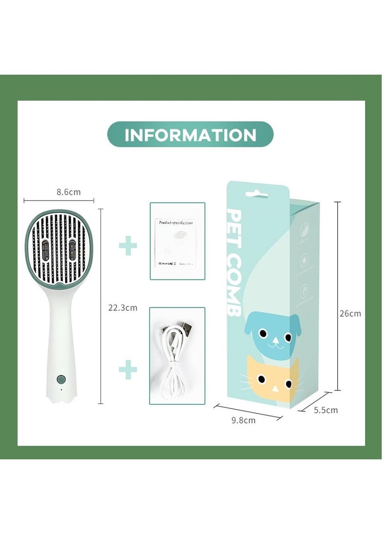 Excefore Cat Brush With Release Button And UV Light, Dog Brush For Shedding, Pet Grooming Self Cleaning Slicker Brush For Indoor Cats, Comb For Grooming Long Haired And Short Haired Dogs, Dark Green - Image 3