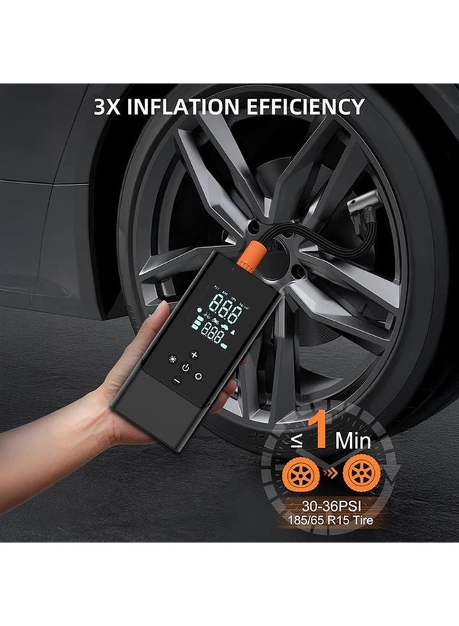 Black 9 In 1 Car Jump Starter With Air Compressor 150PSI Tire Inflator Flashlight - Image 3