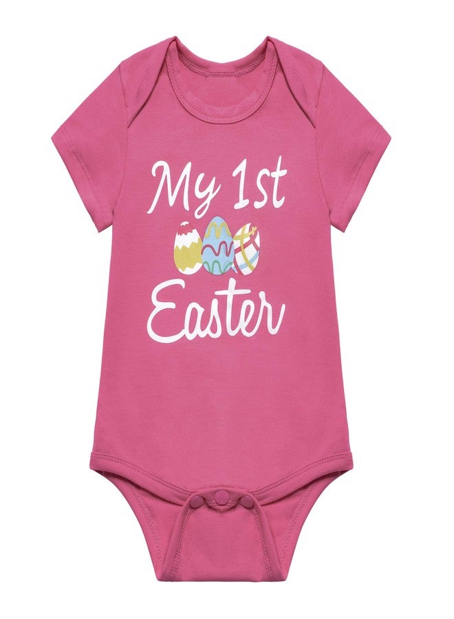 Okbebe My First Easter Baby Girls' Eggs Printed Outfit Set Romper Cute Pants with Headband (0-3 Months) - Image 2