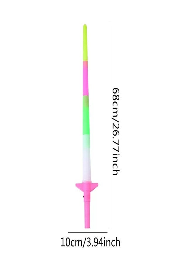 ولفر مجموعة من سيفين مضيئين للأطفال | سيف قابل للتمديد مزود بإضاءة LED وتأثيرات توهج | سيف مضيء للأولاد والبنات | لعبة بألوان عشوائية وامضة للعب التخيلي والحفلات ومغامرات التنكر - Image 3