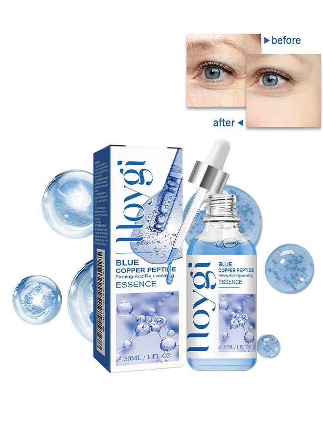 Hoygi Blue Copper Peptide Firming & Rejuvenating Serum Hydrating Anti-Aging Face Essence for Fine Lines, Wrinkles & Dull Skin – Suitable for All Skin Types 30ML - Image 1
