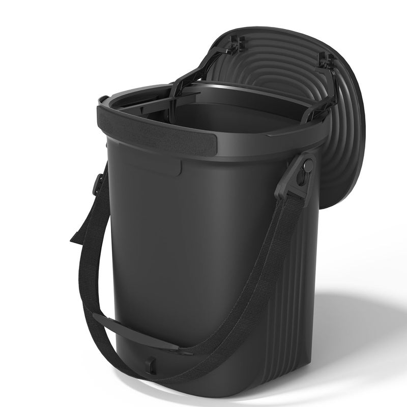 Garoopion Leakproof Car Trash Can, 1.9 Gallon Soft Silicone Hanging Garbage Can with Lid, Easy to Clean Vehicle Trash Bin, Suitable for Sedans, SUVs, MPVs & Trucks - Image 1