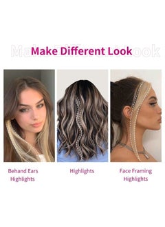 REECHO Long Side Air Bangs, Wavy Curly Clip in Curtain Bangs Front Side Bangs Face-Framing Highlights for Women Daily Use 2 PCS Set Long Temples-Black Brown  - Image 3