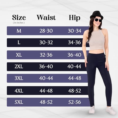 TRASA Ultra Soft Cotton Regular and Plus Stretchable Cotton Pants for Womens and Girls, Navy Blue - XL - Image 5