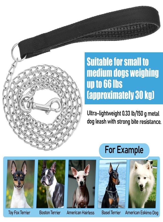 Azefnuhk Metal Dog Leash, 46 Inch Chew Proof Metal Chain Dog Lead with Soft Padded Handle for Small Medium Large Size Pets Walking, Traffic Training Traveling, 2.0mm x 4ft Black Handle - Image 4