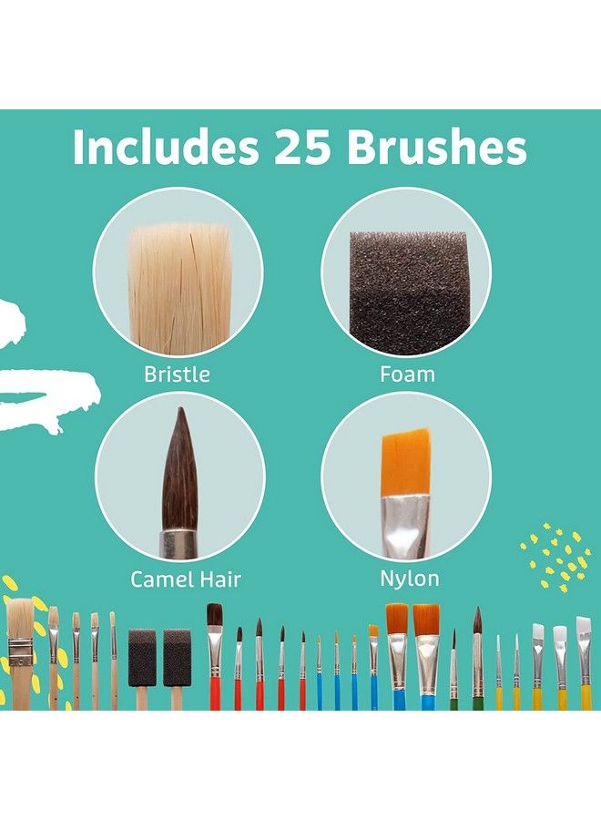 Artlicious Paint Brushes Acrylic Paint Set And Detail Paint Brushes For Kids Use With Craft Watercolor Oil Gouache Paints Face Art Washable Paints Miniature Detailing And Rock Painting - Image 5