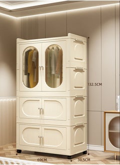 3 Layers Stylish Multi-Functional Storage 1 Cabinet & 2  Wardrobe